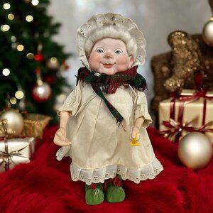 Vintage 1989 Department 56 Goodnight Mistleberry Mrs. Claus Porcelain Doll